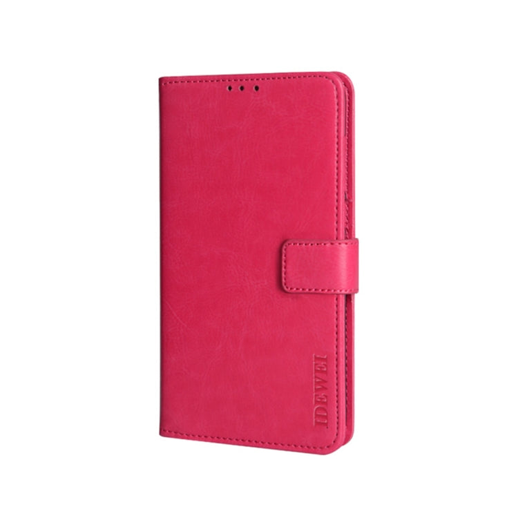 For Umidigi Bison X10 idewei Crazy Horse Texture Leather Phone Case(Rose Red) by idewei