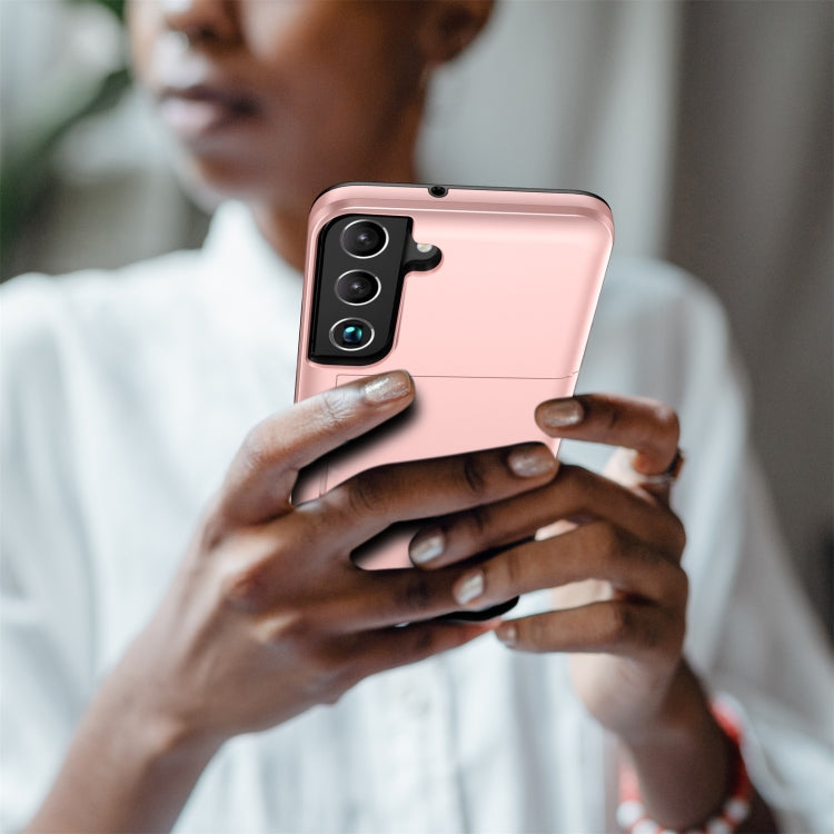 For Samsung Galaxy S22 5G Shockproof Armor Phone Case with Card Slot(Black) by bashfashion