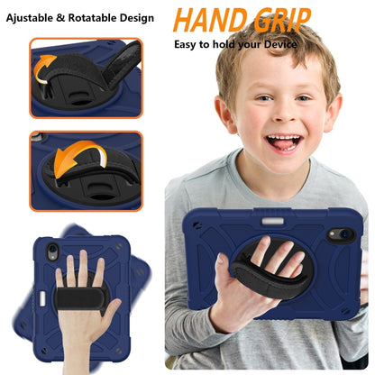 For iPad mini 6 / mini 2024 PC Hybrid Silicone Tablet Case with Holder & Hand Strap & Shoulder Strap(Navy Blue) by bashfashion