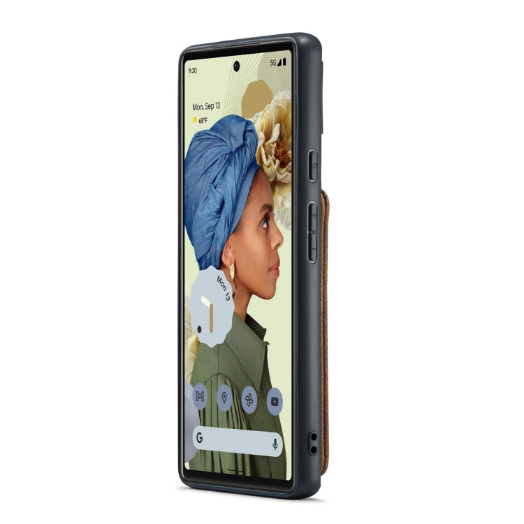 For Google Pixel 6 JEEHOOD RFID Blocking Anti-Theft Wallet Phone Case(Brown) by JEEHOOD