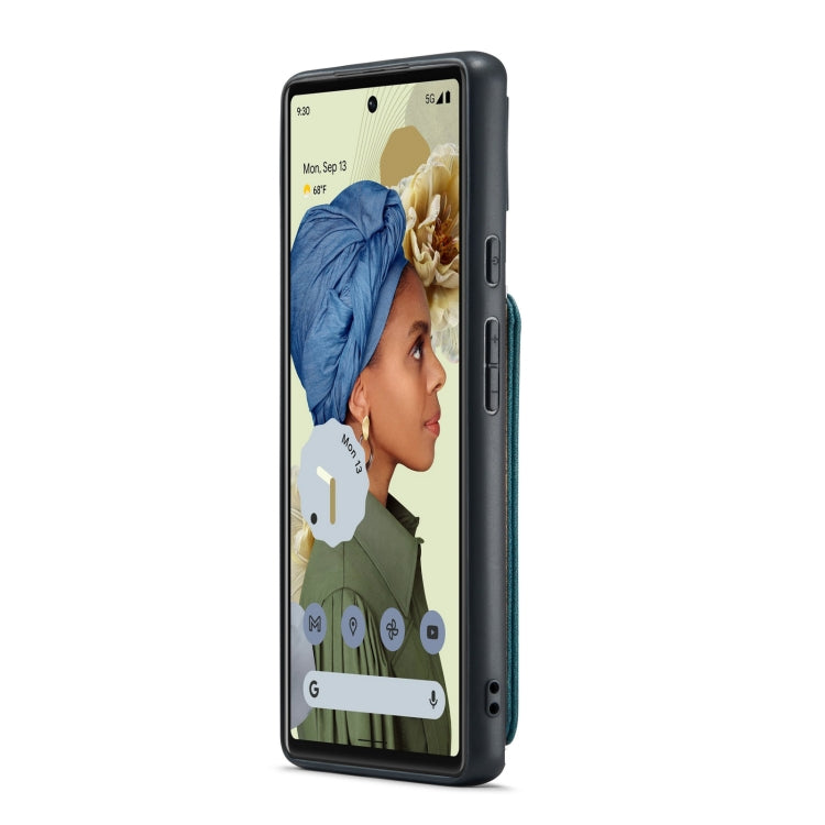 For Google Pixel 6 JEEHOOD RFID Blocking Anti-Theft Wallet Phone Case(Blue) by JEEHOOD