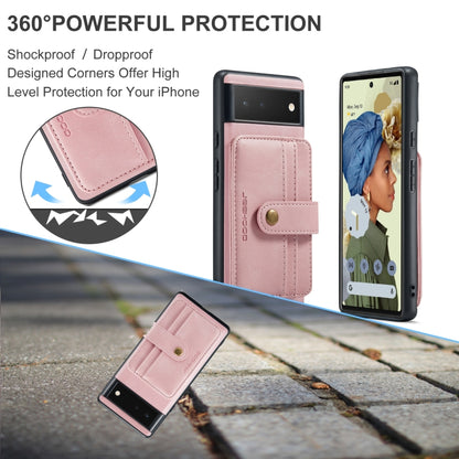For Google Pixel 6 Pro JEEHOOD RFID Blocking Anti-Theft Wallet Phone Case(Pink) by JEEHOOD