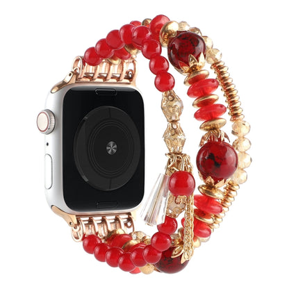 Pearl Strap Watch Band For Apple Watch Series 9&8&7 41mm / SE 3&SE 2&6&SE&5&4 40mm / 3&2&1 38mm(Red) by bashfashion