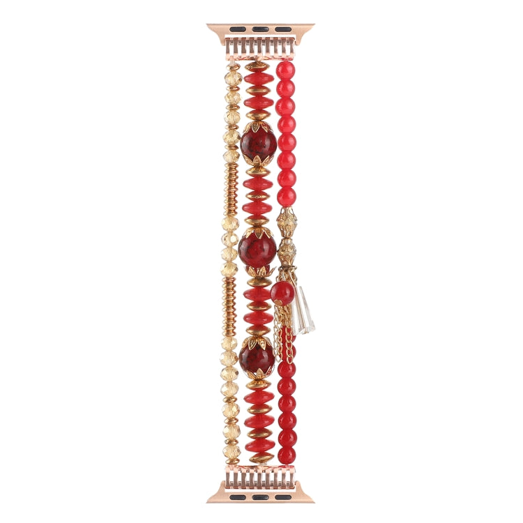 Pearl Strap Watch Band For Apple Watch Series 9&8&7 41mm / SE 3&SE 2&6&SE&5&4 40mm / 3&2&1 38mm(Red) by bashfashion