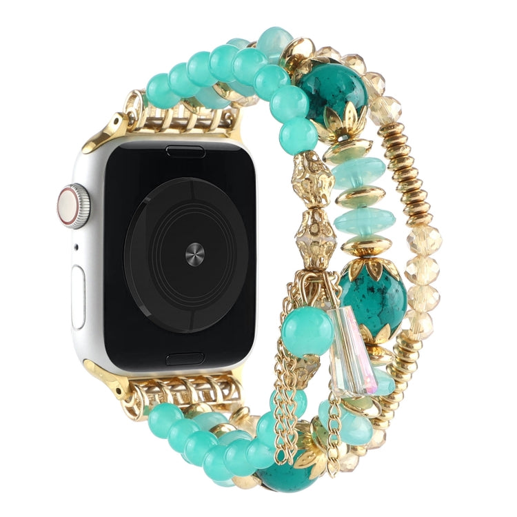 Pearl Strap Watch Band For Apple Watch Series 9&8&7 41mm / SE 3&SE 2&6&SE&5&4 40mm / 3&2&1 38mm(Green) by bashfashion