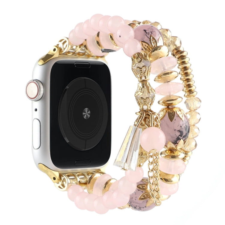 Pearl Strap Watch Band For Apple Watch Series 9&8&7 41mm / SE 3&SE 2&6&SE&5&4 40mm / 3&2&1 38mm(Pink) by bashfashion