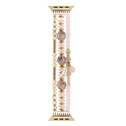 Pearl Strap Watch Band For Apple Watch Series 9&8&7 41mm / SE 3&SE 2&6&SE&5&4 40mm / 3&2&1 38mm(Pink) by bashfashion