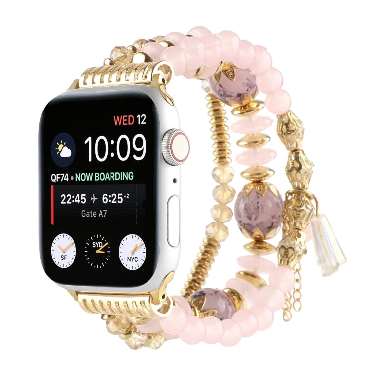 Pearl Strap Watch Band For Apple Watch Series 9&8&7 41mm / SE 3&SE 2&6&SE&5&4 40mm / 3&2&1 38mm(Pink) by bashfashion
