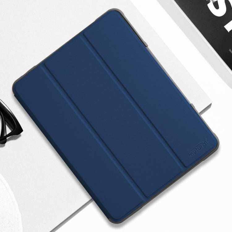 For iPad 9.7 Mutural Horizontal Flip PC + TPU + PU Leather Case with Holder & Pen Slot(Blue) by Mutural