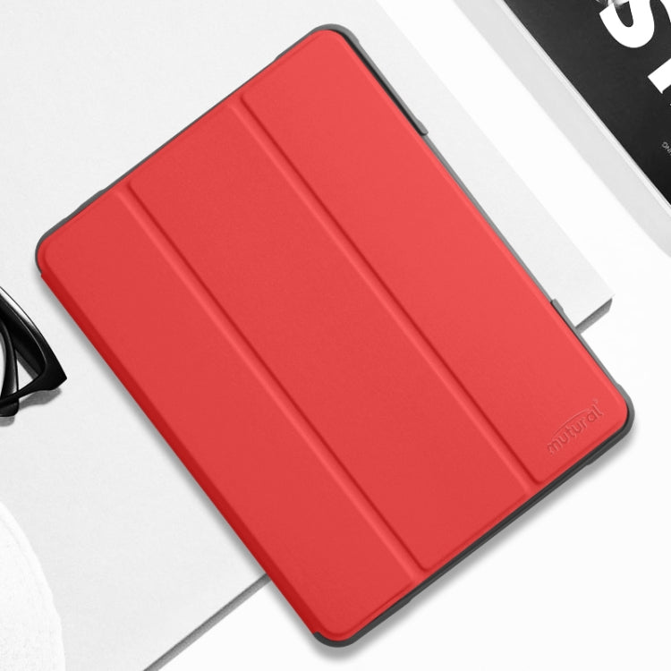 For iPad Pro 10.5 Mutural Horizontal Flip PC + TPU + PU Leather Case with Holder & Pen Slot(Red) by Mutural