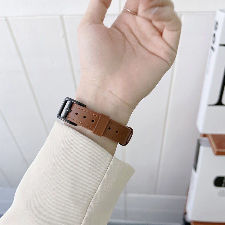 Leather Watch Band For Apple Watch Series 9&8&7 41mm / SE 3&SE 2&6&SE&5&4 40mm / 3&2&1 38mm(Yellow) by bashfashion