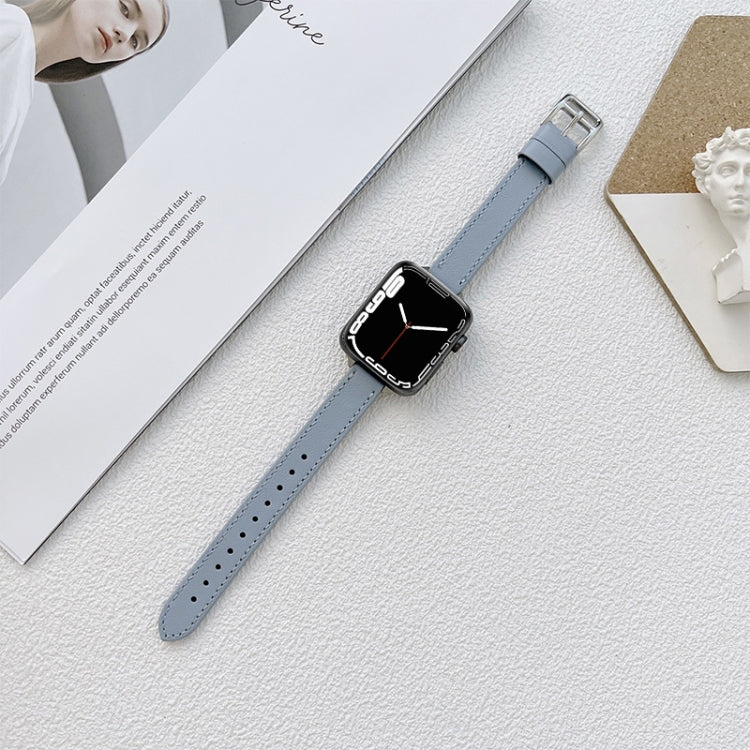 Leather Watch Band For Apple Watch Ultra 49mm&Watch Ultra 2 49mm / Series 9&8&7 45mm / SE 3&SE 2&6&SE&5&4 44mm / 3&2&1 42mm(Sky Blue) by bashfashion