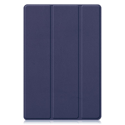 For Samsung Galaxy Tab A8 2021 Three-folding Holder Custer Texture Leather Tablet Case(Dark Blue) by bashfashion
