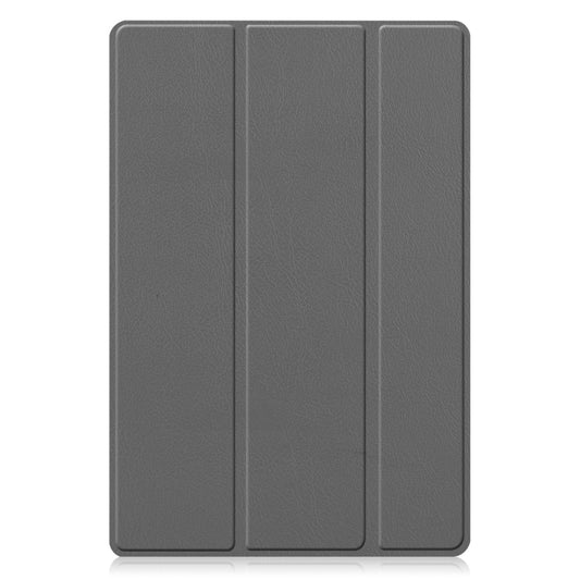 For Samsung Galaxy Tab A8 2021 Three-folding Holder Custer Texture Leather Tablet Case(Grey) by bashfashion