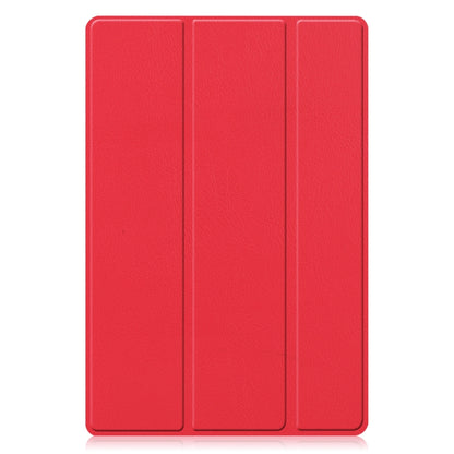 For Samsung Galaxy Tab A8 2021 Three-folding Holder Custer Texture Leather Tablet Case(Red) by bashfashion