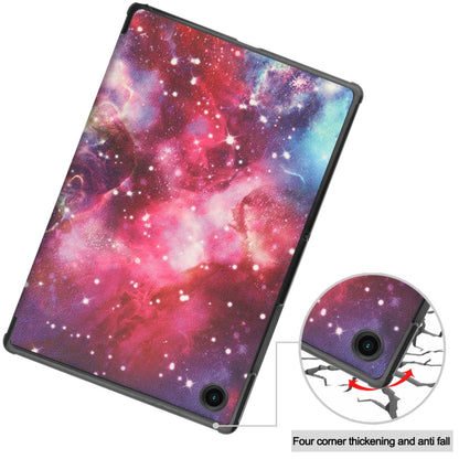 For Samsung Galaxy Tab A8 2021 Painted Leather Tablet Case with 3-Fold Holder(Milky Way) by bashfashion