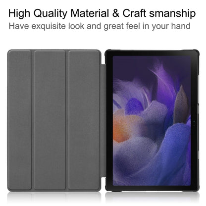 For Samsung Galaxy Tab A8 2021 Painted Leather Tablet Case with 3-Fold Holder(Lazy Cat) by bashfashion