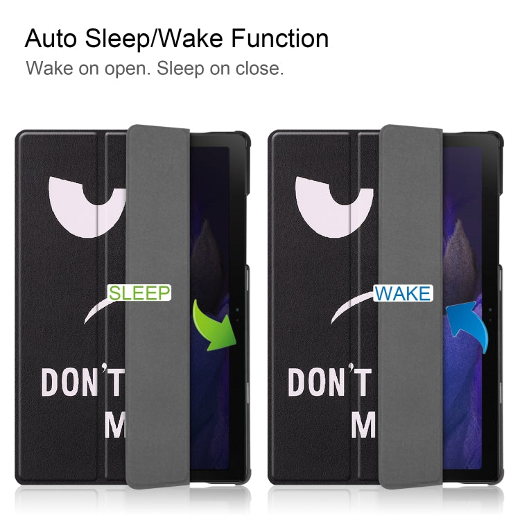 For Samsung Galaxy Tab A8 2021 Painted Leather Tablet Case with 3-Fold Holder(Big Eye Me) by bashfashion