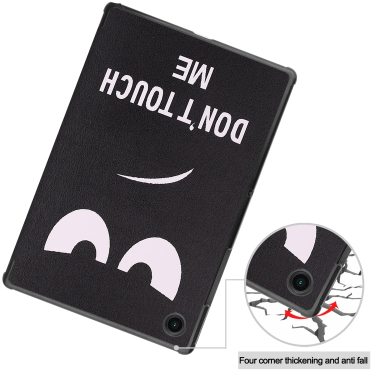 For Samsung Galaxy Tab A8 2021 Painted Leather Tablet Case with 3-Fold Holder(Big Eye Me) by bashfashion