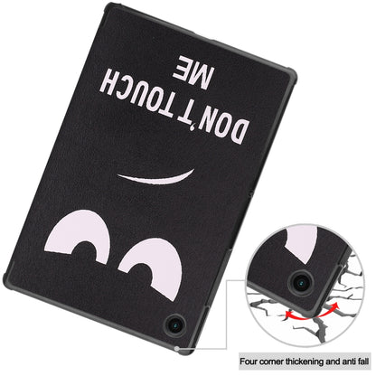 For Samsung Galaxy Tab A8 2021 Painted Leather Tablet Case with 3-Fold Holder(Big Eye Me) by bashfashion