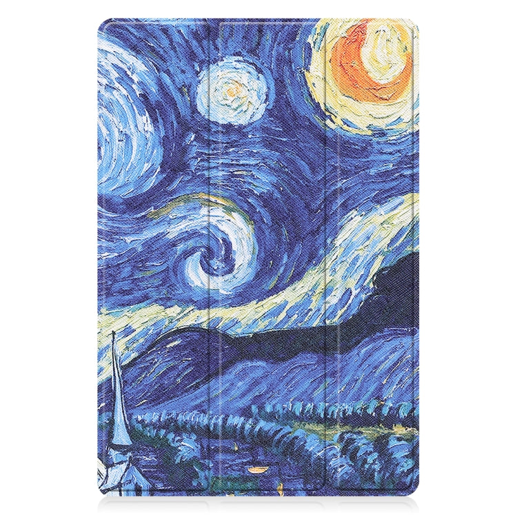 For Samsung Galaxy Tab A8 2021 Painted Leather Tablet Case with 3-Fold Holder(Starry Sky) by bashfashion