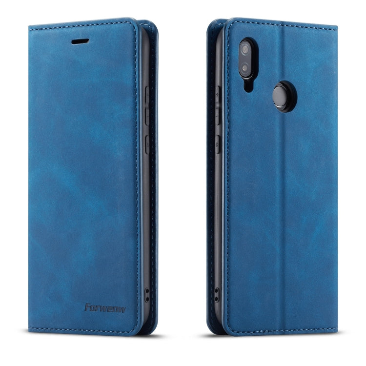 For Huawei P20 Lite Forwenw Dream Series Oil Edge Strong Magnetism Horizontal Flip Leather Case with Holder & Card Slots & Wallet & Photo Frame(Blue) by Forwenw