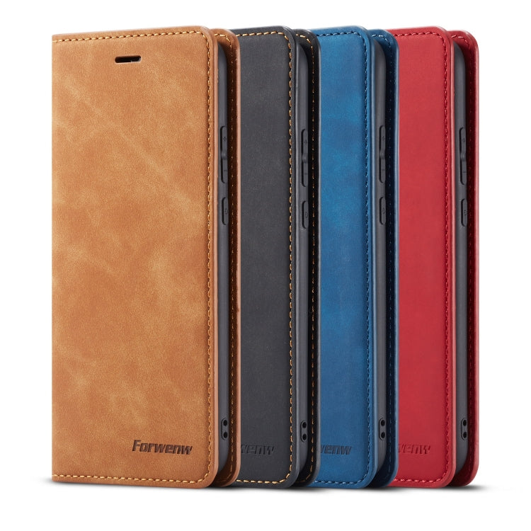 For Huawei P20 Lite Forwenw Dream Series Oil Edge Strong Magnetism Horizontal Flip Leather Case with Holder & Card Slots & Wallet & Photo Frame(Blue) by Forwenw