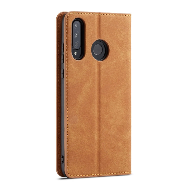 For Huawei P30 Lite Forwenw Dream Series Oil Edge Strong Magnetism Horizontal Flip Leather Case with Holder & Card Slots & Wallet & Photo Frame(Brown) by Forwenw