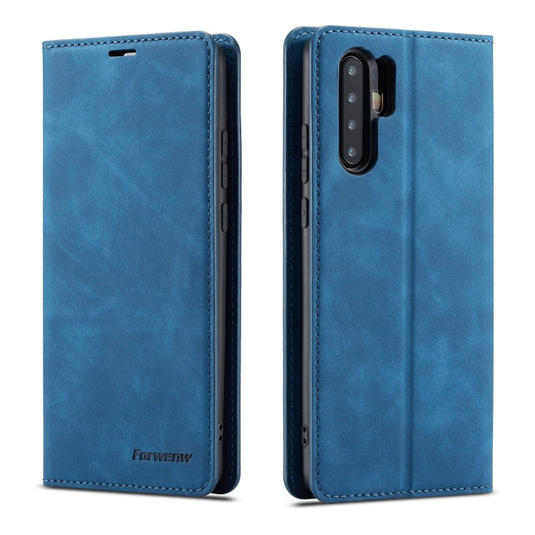 For Huawei P30 Pro Forwenw Dream Series Oil Edge Strong Magnetism Horizontal Flip Leather Case with Holder & Card Slots & Wallet & Photo Frame(Blue) by Forwenw