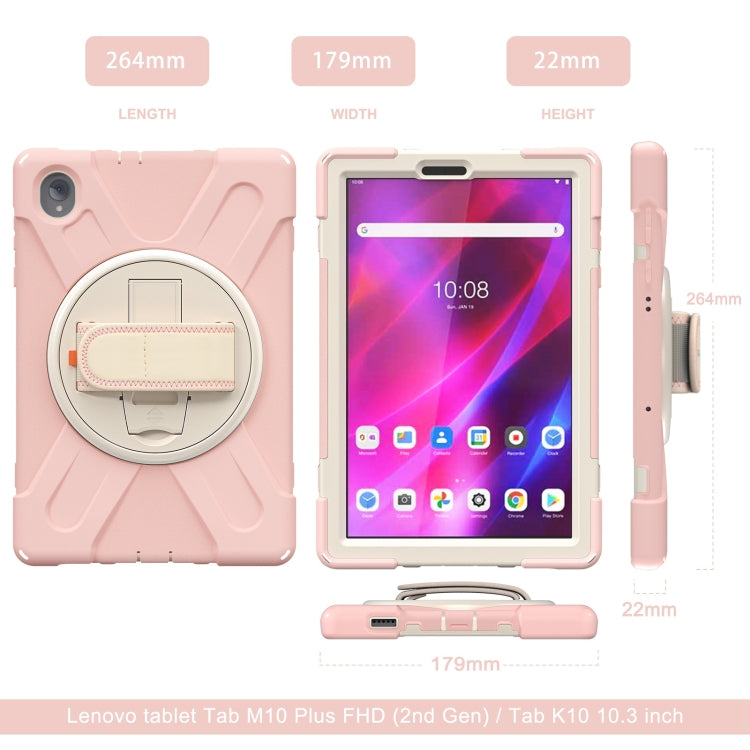 For Lenovo Tab K10 / M10 Plus Silicone + PC Protective Tablet Case(Cherry Blossom Pink) by bashfashion