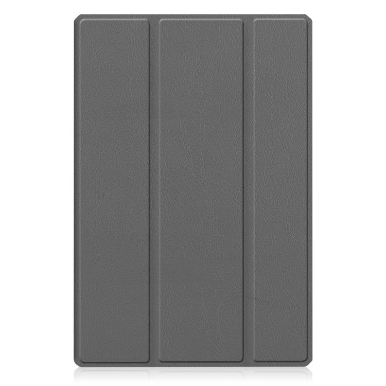 For Samsung Galaxy Tab A8 2021 SM-X205 3-Fold Holder Leather Tablet Case(Grey) by bashfashion