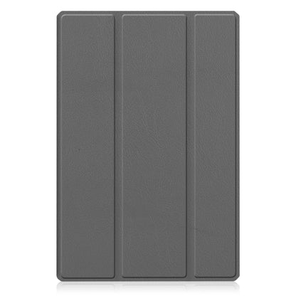 For Samsung Galaxy Tab A8 2021 SM-X205 3-Fold Holder Leather Tablet Case(Grey) by bashfashion