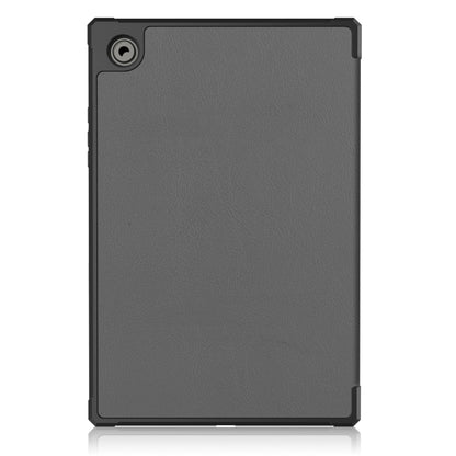 For Samsung Galaxy Tab A8 2021 SM-X205 3-Fold Holder Leather Tablet Case(Grey) by bashfashion