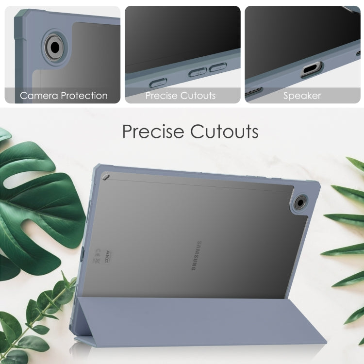 For Samsung Galaxy Tab A8 2021 SM-X205 Acrylic Smart Leather Tablet Case(Lavender) by bashfashion