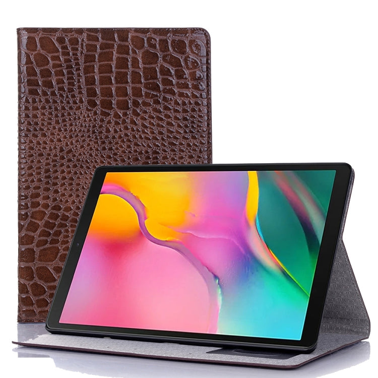 For Samsung Galaxy Tab A7 Lite T220/T225 Crocodile Texture Leather Tablet Case(Brown) by bashfashion
