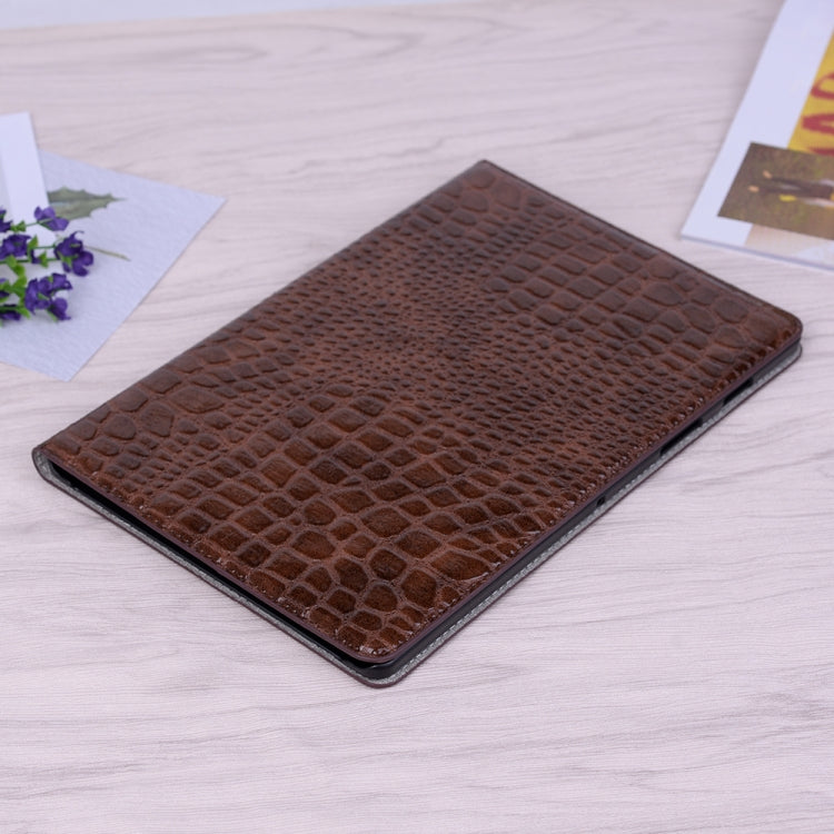 For Samsung Galaxy Tab A7 Lite T220/T225 Crocodile Texture Leather Tablet Case(Brown) by bashfashion