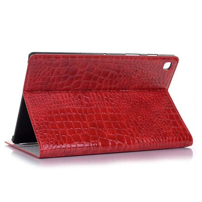 For Samsung Galaxy Tab A7 T500 Crocodile Texture Leather Tablet Case(Red) by bashfashion