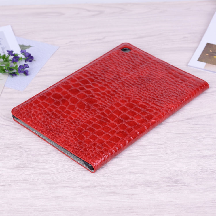 For Samsung Galaxy Tab A7 T500 Crocodile Texture Leather Tablet Case(Red) by bashfashion