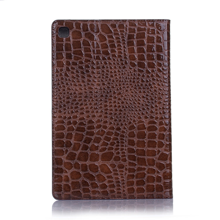 For Samsung Galaxy Tab A7 T500 Crocodile Texture Leather Tablet Case(Brown) by bashfashion