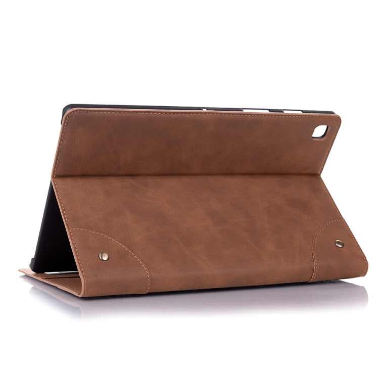 For Samsung Galaxy Tab A7 Lite T220/T225 Retro Leather Tablet Case(Light Brown) by bashfashion