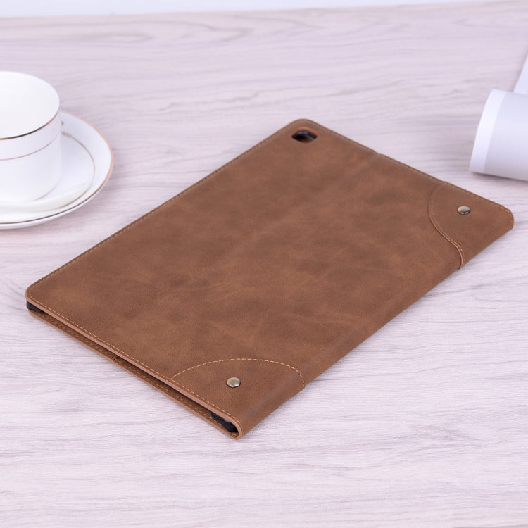For Samsung Galaxy Tab A7 T500 Retro Leather Tablet Case(Light Brown) by bashfashion