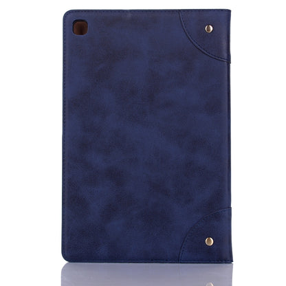 For Samsung Galaxy Tab A7 T500 Retro Leather Tablet Case(Blue) by bashfashion