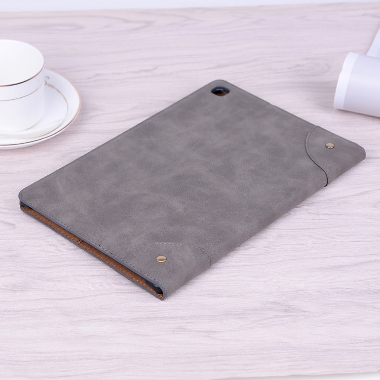 For Samsung Galaxy Tab A7 T500 Retro Leather Tablet Case(Grey) by bashfashion