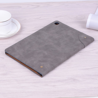 For Samsung Galaxy Tab A7 T500 Retro Leather Tablet Case(Grey) by bashfashion