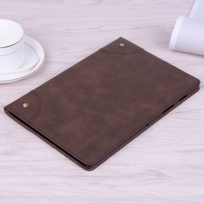 For Samsung Galaxy Tab A7 T500 Retro Leather Tablet Case(Dark Brown) by bashfashion
