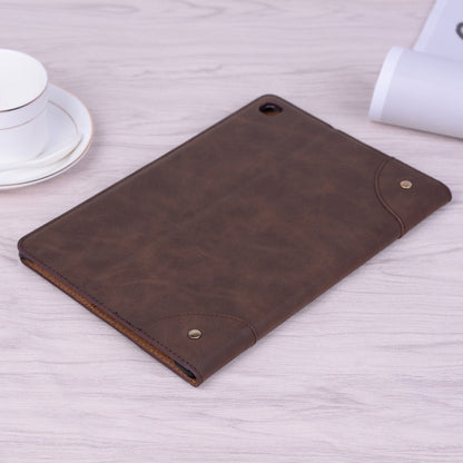For Samsung Galaxy Tab A7 T500 Retro Leather Tablet Case(Dark Brown) by bashfashion