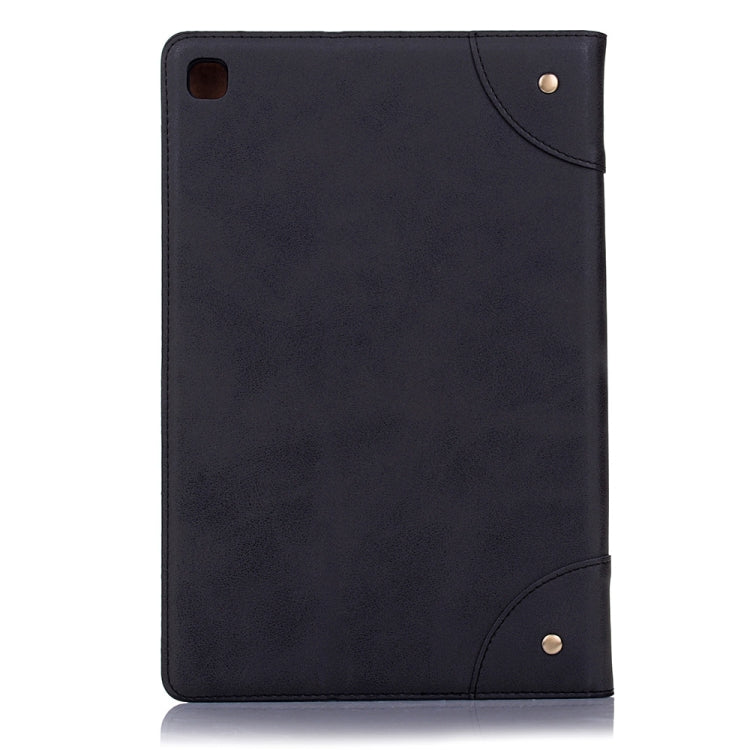 For Samsung Galaxy Tab A7 T500 Retro Leather Tablet Case(Black) by bashfashion
