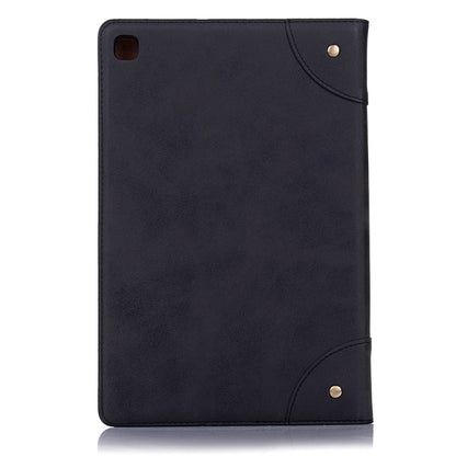 For Samsung Galaxy Tab A7 T500 Retro Leather Tablet Case(Black) by bashfashion