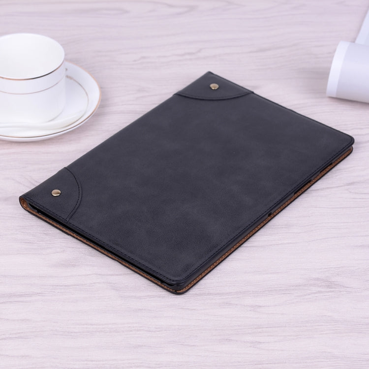 For Samsung Galaxy Tab A7 T500 Retro Leather Tablet Case(Black) by bashfashion