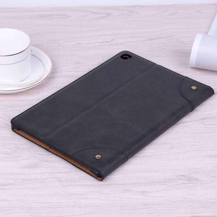 For Samsung Galaxy Tab A7 T500 Retro Leather Tablet Case(Black) by bashfashion